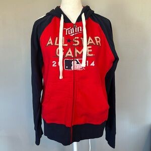 Womens Minnesota Twins 2014 All-Star Game Zip-up Sweatshirt Hoodie Size Large